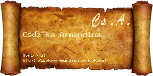 Csóka Armandina névjegykártya